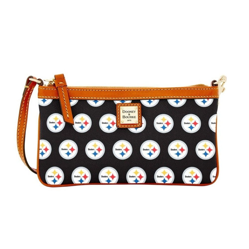 Pittsburgh Steelers Dooney & Bourke Large Slim Wristlet NWOT NFL Football